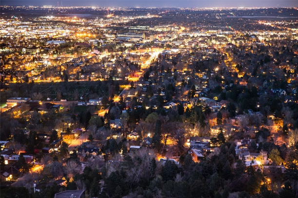Night View Of Boulder CO.