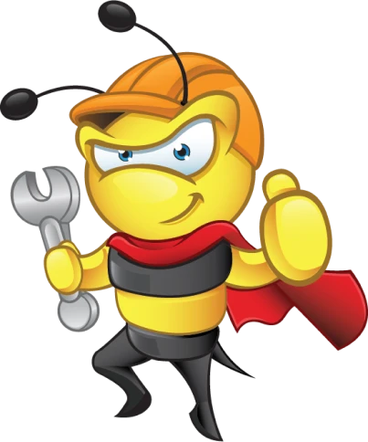 the bee heating mascot